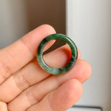 17.1mm A-Grade Natural Floral Imperial Jadeite Abacus Ring Band No.161858