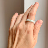 17.3mm A-Grade Natural Light Green Jadeite Ring Band No: 161873