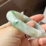 51.9mm A-Grade Lavender Green Jadeite Modern Round Bangle No.151803