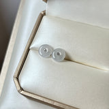 Icy A-Grade Natural Lilac Jadeite Donut Stud Earring No.180847
