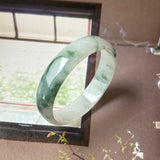 52.4mm A-Grade Floral Jadeite Modern Round Bangle No.152167