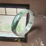 52.4mm A-Grade Floral Jadeite Modern Round Bangle No.152167
