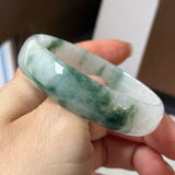 52.4mm A-Grade Floral Jadeite Modern Round Bangle No.152167