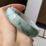 52.4mm A-Grade Floral Jadeite Modern Round Bangle No.152167