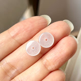 Icy A-Grade Natural Lilac Jadeite Donut Stud Earring No.180847