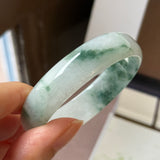 52.4mm A-Grade Floral Jadeite Modern Round Bangle No.152167