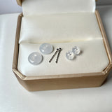 Icy A-Grade Natural Lilac Jadeite Donut Stud Earring No.180847