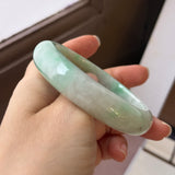 54.4mm A-Grade Green Yellow Jadeite Modern Round Bangle No.151790