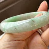 54.4mm A-Grade Green Yellow Jadeite Modern Round Bangle No.151790