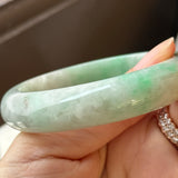 54.4mm A-Grade Green Yellow Jadeite Modern Round Bangle No.151790