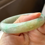 54.4mm A-Grade Green Yellow Jadeite Modern Round Bangle No.151790