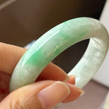 54.4mm A-Grade Green Yellow Jadeite Modern Round Bangle No.151790