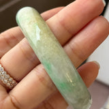 54.4mm A-Grade Green Yellow Jadeite Modern Round Bangle No.151790