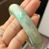 54.4mm A-Grade Green Yellow Jadeite Modern Round Bangle No.151790
