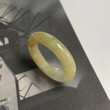 17.5mm A-Grade Natural Yellowish Green Jadeite Ring Band No: 161817