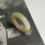 17.5mm A-Grade Natural Yellowish Green Jadeite Ring Band No: 161817