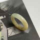 17.5mm A-Grade Natural Yellowish Green Jadeite Ring Band No: 161817