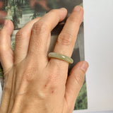17.5mm A-Grade Natural Yellowish Green Jadeite Ring Band No: 161817