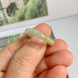 17.5mm A-Grade Natural Yellowish Green Jadeite Ring Band No: 161817