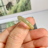 17.5mm A-Grade Natural Yellowish Green Jadeite Ring Band No: 161817