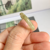 17.5mm A-Grade Natural Yellowish Green Jadeite Ring Band No: 161817