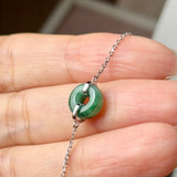 A-Grade Natural Imperial Floral Jadeite Bagel Bracelet (White Gold) No.190499