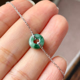 A-Grade Natural Imperial Floral Jadeite Bagel Bracelet (White Gold) No.190499