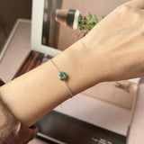 A-Grade Natural Imperial Floral Jadeite Bagel Bracelet (White Gold) No.190499