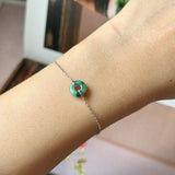 A-Grade Natural Imperial Floral Jadeite Bagel Bracelet (White Gold) No.190499