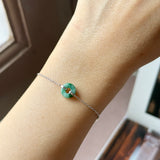 A-Grade Natural Imperial Floral Jadeite Bagel Bracelet (White Gold) No.190499