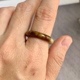 17.7mm A-Grade Natural Brown Jadeite Ring Band No: 161838