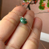 A-Grade Natural Imperial Floral Jadeite Bagel Bracelet (Rose Gold) No.190500