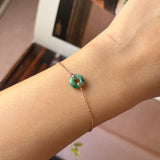 A-Grade Natural Imperial Floral Jadeite Bagel Bracelet (Rose Gold) No.190500