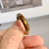 17.7mm A-Grade Natural Brown Jadeite Ring Band No: 161838