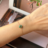 A-Grade Natural Imperial Floral Jadeite Bagel Bracelet (Rose Gold) No.190500