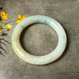 54.5mm A-Grade Natural Tri-Colour Jadeite Bold Traditional Round Bangle No. 151034