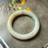 54.5mm A-Grade Natural Tri-Colour Jadeite Bold Traditional Round Bangle No. 151034