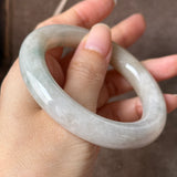 54.5mm A-Grade Natural Tri-Colour Jadeite Bold Traditional Round Bangle No. 151034