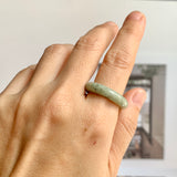 18.7mm A-Grade Natural Green Jadeite Ring Band No: 161626