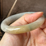 54.5mm A-Grade Natural Tri-Colour Jadeite Bold Traditional Round Bangle No. 151034