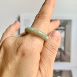 18.7mm A-Grade Natural Green Jadeite Ring Band No: 161626