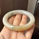 54.5mm A-Grade Natural Tri-Colour Jadeite Bold Traditional Round Bangle No. 151034
