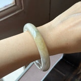 54.5mm A-Grade Natural Tri-Colour Jadeite Bold Traditional Round Bangle No. 151034