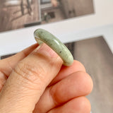 18.7mm A-Grade Natural Green Jadeite Ring Band No: 161626