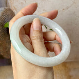 57.8mm A-Grade Natural Lavender Green Jadeite Bold Traditional Round Bangle No. 151578