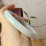 57.8mm A-Grade Natural Lavender Green Jadeite Bold Traditional Round Bangle No. 151578