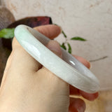 57.8mm A-Grade Natural Lavender Green Jadeite Bold Traditional Round Bangle No. 151578