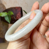 57.8mm A-Grade Natural Lavender Green Jadeite Bold Traditional Round Bangle No. 151578