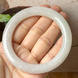 57.8mm A-Grade Natural Lavender Green Jadeite Bold Traditional Round Bangle No. 151578