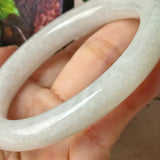 57.8mm A-Grade Natural Lavender Green Jadeite Bold Traditional Round Bangle No. 151578